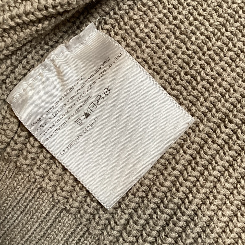 lululemon cotton knit textured wrap cardigan trench tan beige pima wool 6 small - Picture 9 of 11